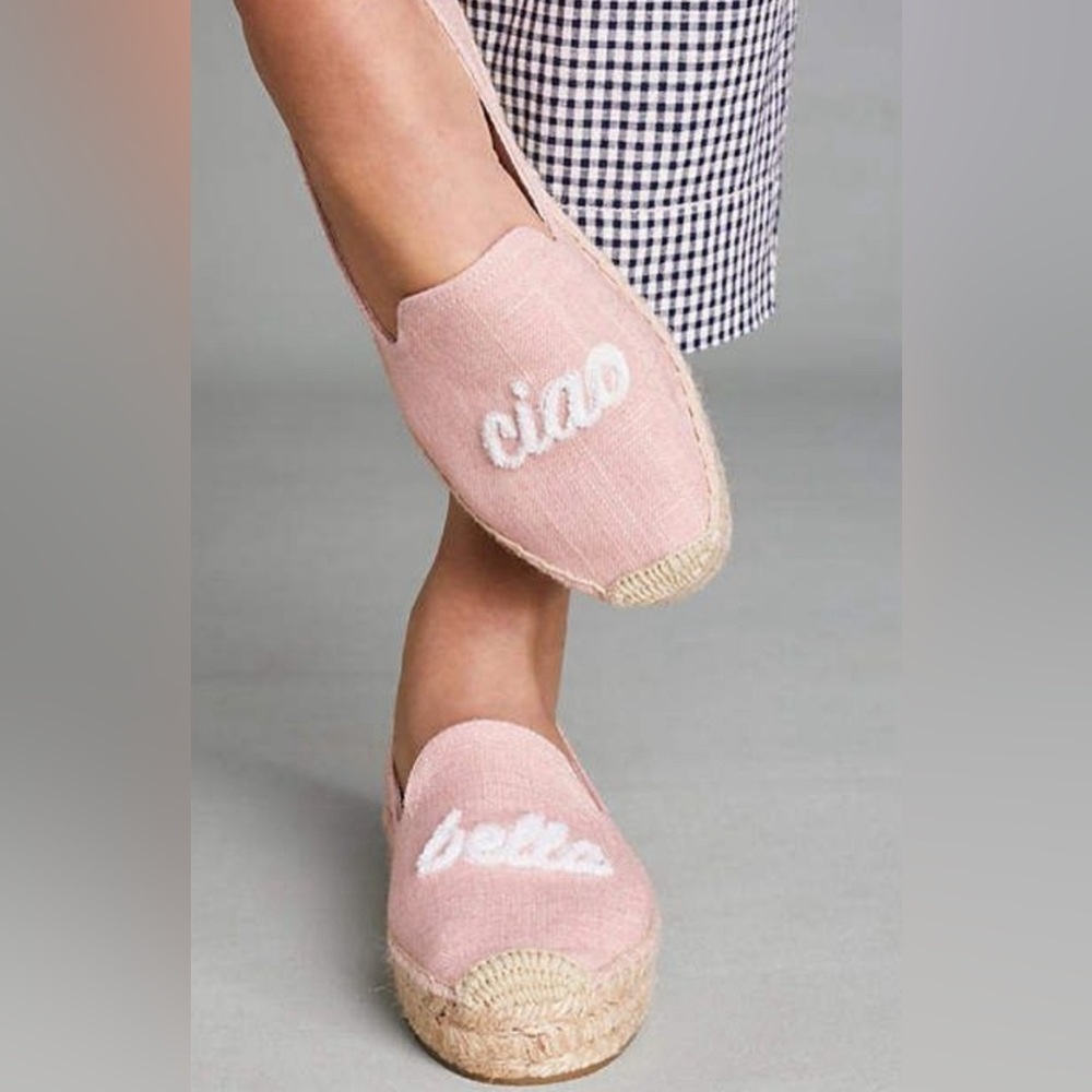 NWT (Missing Box!) Soludos Ciao Bella Platform Espadrille, Light Pink